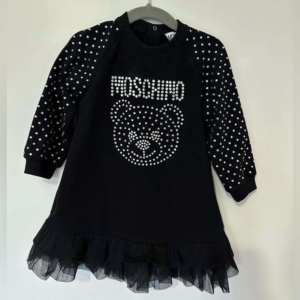Moschino Kids Rhinestone Teddy Dress (size 12-18M)